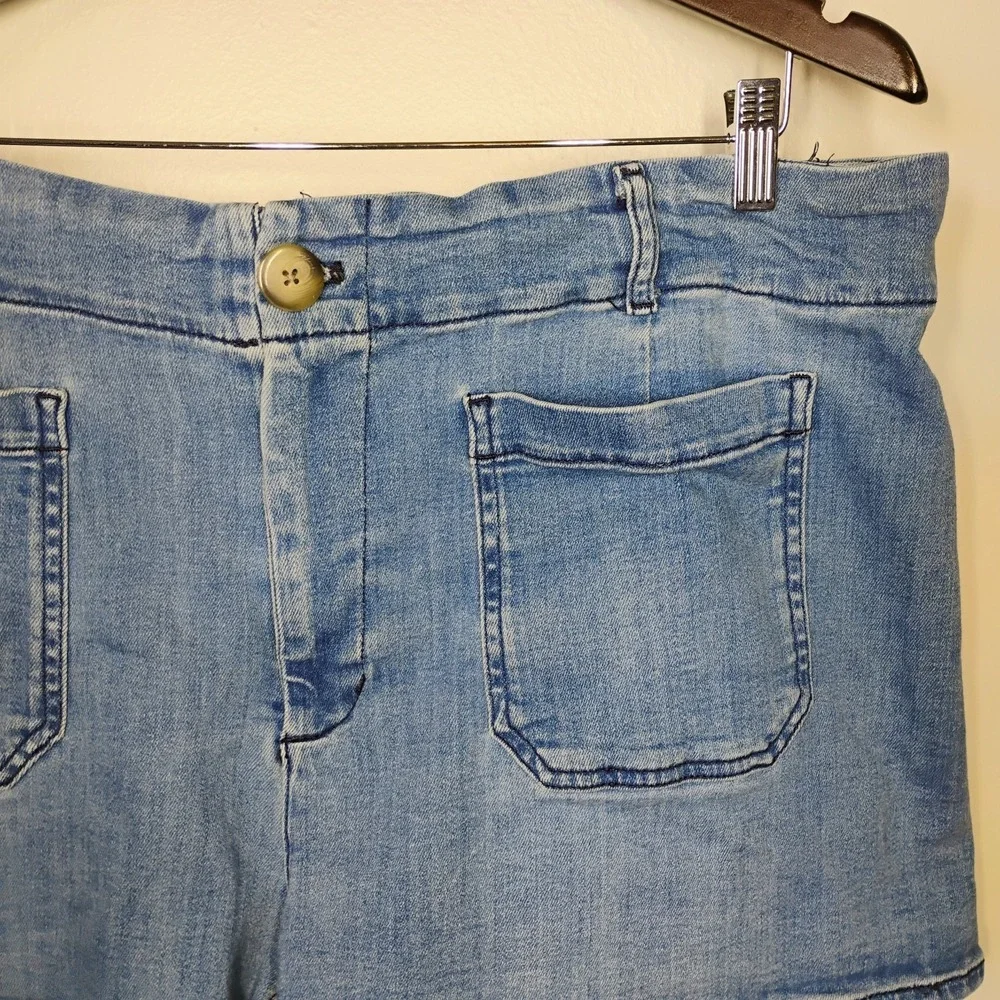 MAEVE ANTHROPOLOGIE The colette Shorts Denim Women Plus 18W Patch Pocket Stretch - Picture 2 of 9